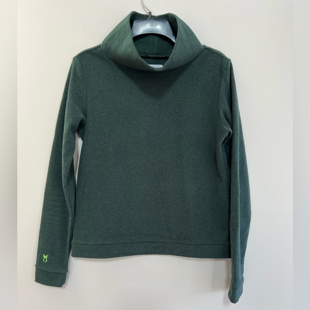 Dudley Stephens Park Slope Vello Fleece Turtleneck in Dark Forest Green, XS